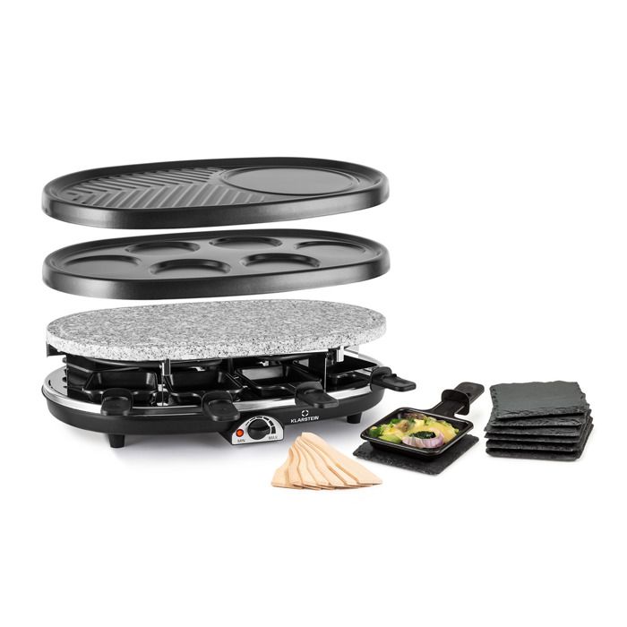 Klarstein All-U-Can-Grill Appareil à raclette avec accessoires 4-en-1 pour 8 personnes
