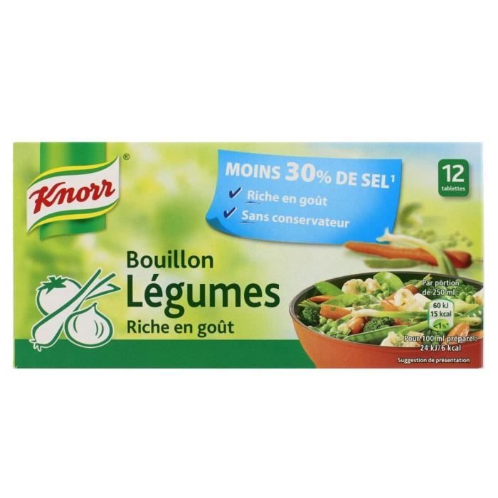 Knorr Bouillon Légumes Réduit en Sel 12 Cubes 109 g Cdiscount Au