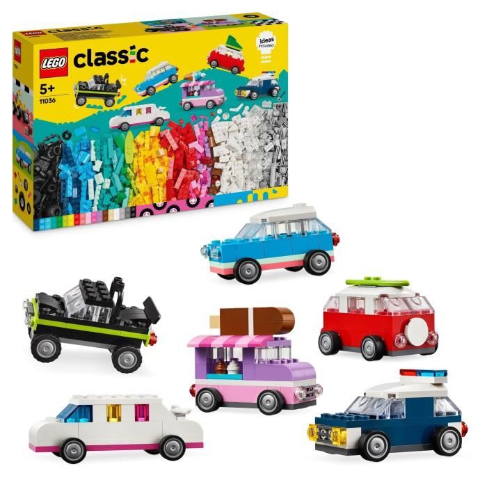 lego® 11036 classic les véhicules créatifs, maquette de voiture, véhicule de police, camion et autres