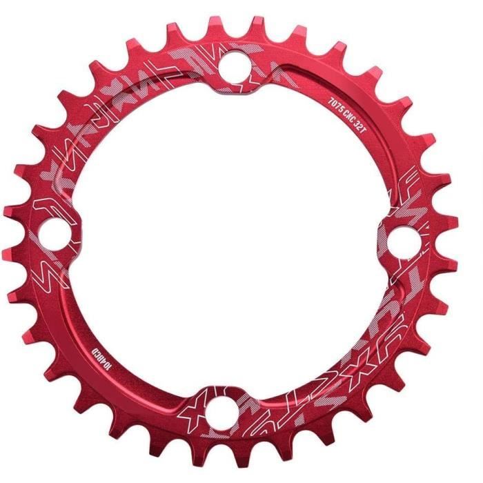 Plateau Vélo Keenso - 32/34/36/38T BCD 104mm - Alliage Aluminium - Pour VTT, Vélo Route
