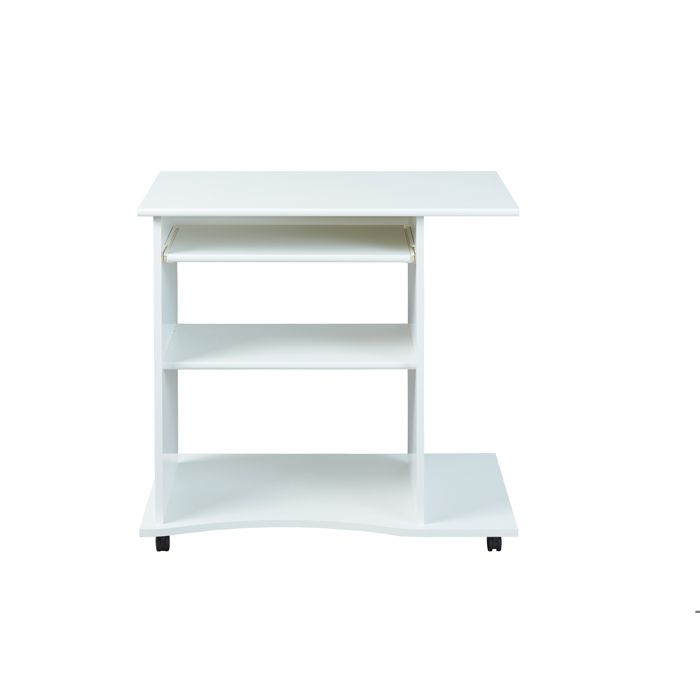 Bureau sur roulettes pour ordinateur portable - blanc Moderne - Interlink