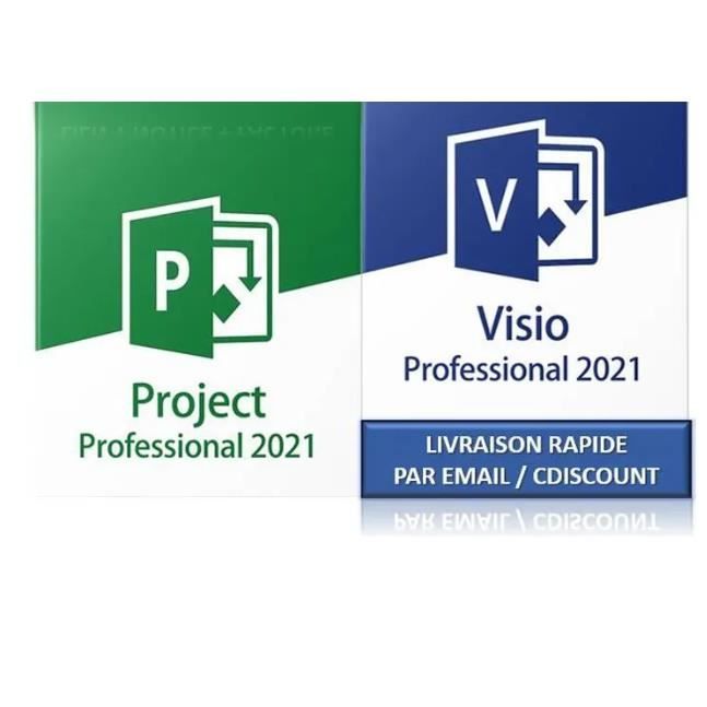 Pack Microsoft Project 2021 Pro – Visio 2021 Pro – Windows 10/11 – Téléchargement rapide – Clé dactivation