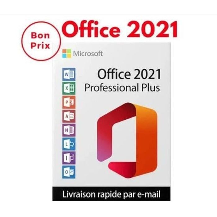 PACK MICROSOFT OFFICE 2021 PRO PLUS 1 PC - Clé d'activation à télécharger - Rapide Mail & Messagerie Cdiscount