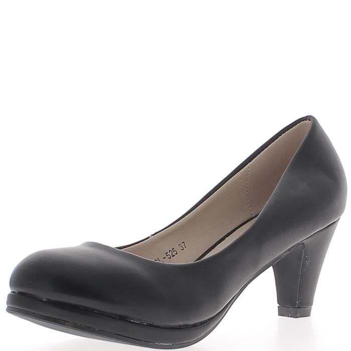 # Chaussures femme bout rond talon haut compensées en daim synthétique Bureau Formelle Chaussures Escarpins