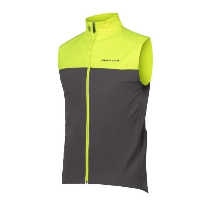 Gilet vélo homme Endura Windchill Gilet II - Gris - Hi-viz yellow - Cycle - Homme - Sans manche Gilet vélo homme Endura Windchill Gilet II - Gris - Hi-viz yellow - Cycle - Homme - Sans manche