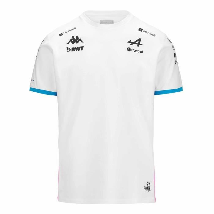 T-Shirt Adiry BWT Alpine F1 Team 2024 pour Garçon - Blanc bleu rose