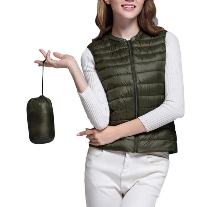 Doudoune Sans Manches Femme Ultra L?�g?�re Doudoune Hiver Rembourr?� avec Fermeture ??clair Doudoune 