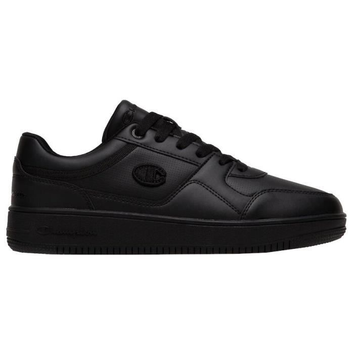 Basket homme Champion Rebound Low S21905.KK006 - Cuir synthétique - Noir - Lacets