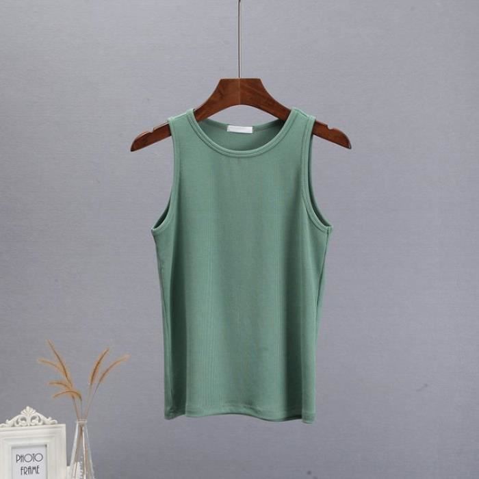 Debardeur Femme Coton Des sports Basique Tricot Couleur Unie