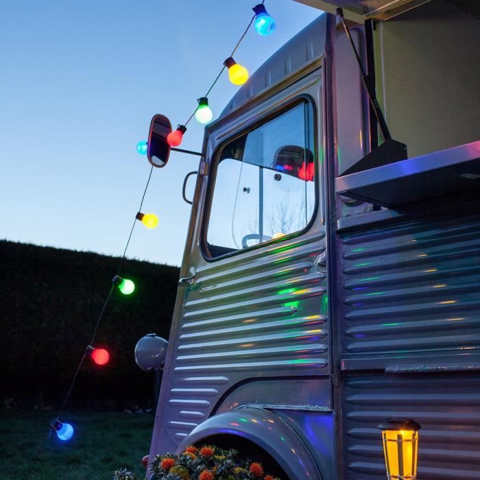Guirlande Lumineuse LED à Boules Style Guinguette - 20m Ou 30m - Blanc Chaud - Pour Intérieur Et Extérieur
