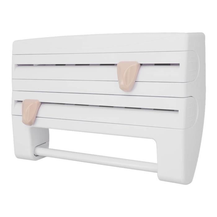 QWORK® 3 En1 Distributeur Avec Coupe Pour Papier Film Alimentaire