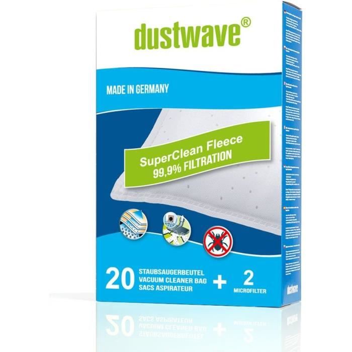 1 sacchetto per aspirapolvere (per i test) adatto per Blue Sky – BAP 1500 / BAP1500 / dustwave® – Made in Germany + microfiltro incluso