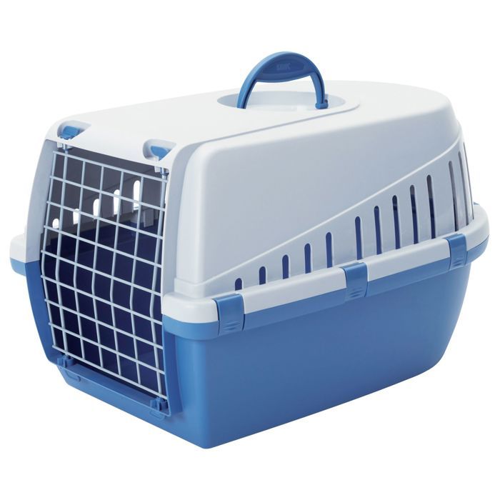 Cage de Transport - SAVIC - Trotter 1 - Bleu - Pour Chats et Chiens - Intérieur/Extérieur