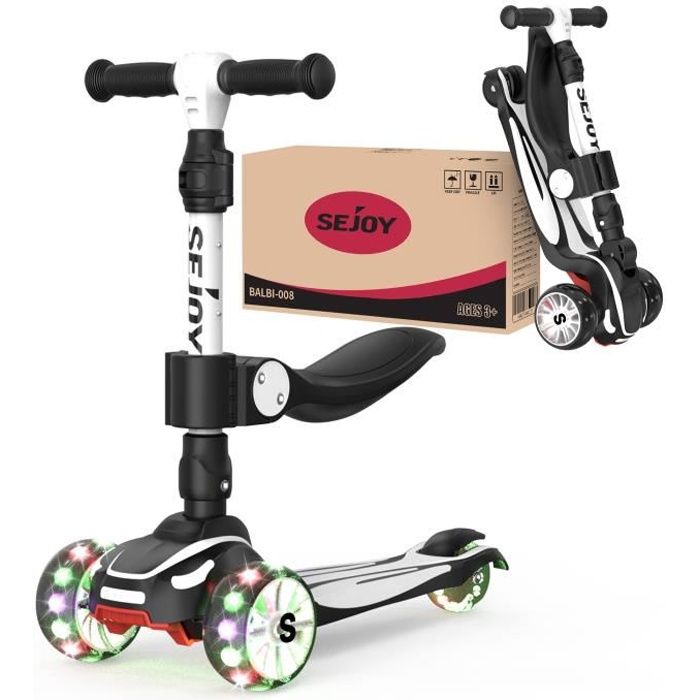 Trottinette Enfant 3 Ans Avec Lumières LED - Réglable Et Sécuritaire Pour Enfants De 3 à 8 Ans