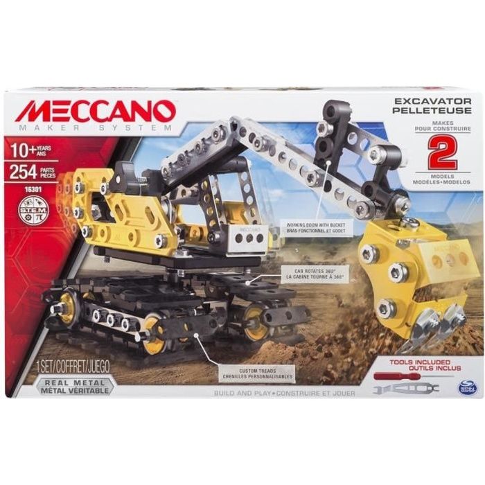 Meccano - Coffret Vehicules de course 10 modeles (voiture, avion, bateau) -  Jeu construction Metal - 225 pieces - Cdiscount Jeux - Jouets