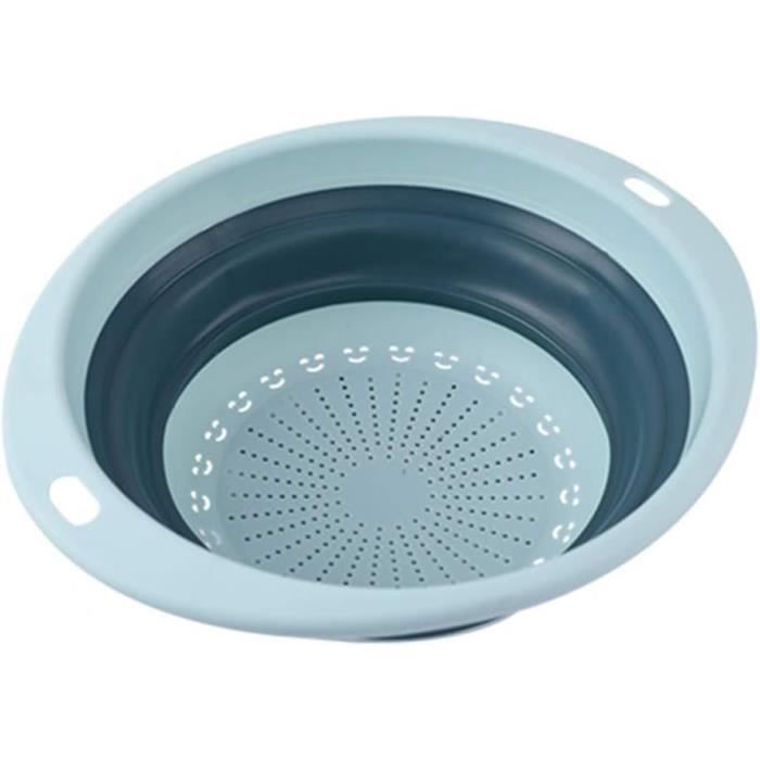 Passoire de cuisine en plastique avec poignée – Petit égouttoir plat en forme de croissant – Pour filtrer la graisse, les pâtes, les spaghetti, l'eau