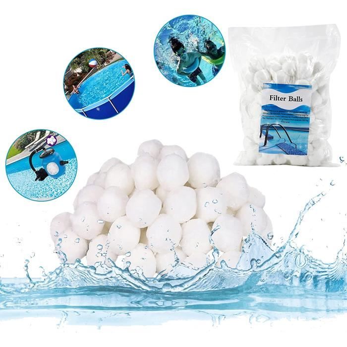 DXRPO Boules Filtrantes Piscine 700 G – Remplace 23-25 Kg Sable Quartz, Filtration Fine 1 μm, Réutilisables & Éco Pour Filtre à Sable