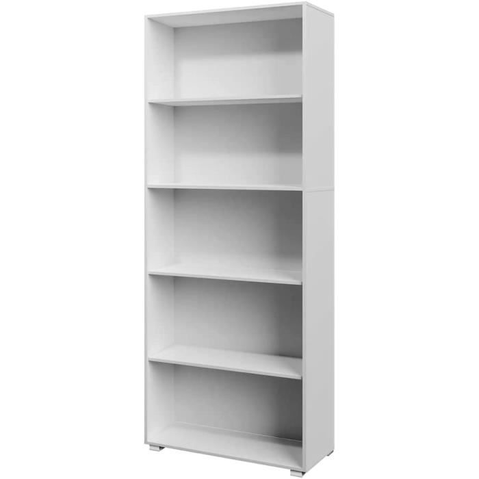 Étagère Bibliothèque Casaria - Blanc - 106 x 30 x 30 cm - 4 compartiments -  Robuste et durable - Cdiscount Maison