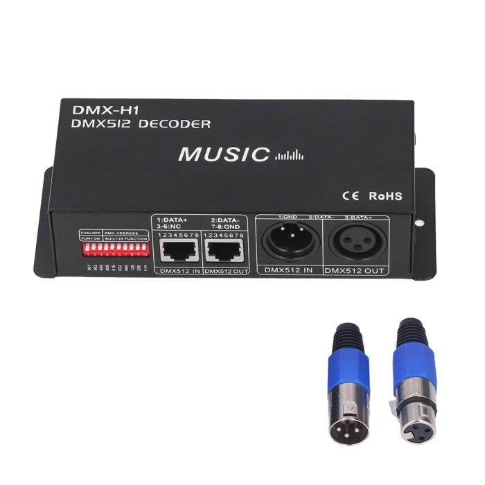 Contrôleur DMX 512 4 Canaux - Décodeur LED RGB 12V-24V Pour Bandes LED | Gradation Musicale | 8A Par Canal | Pour Bar, Hôtel, Event
