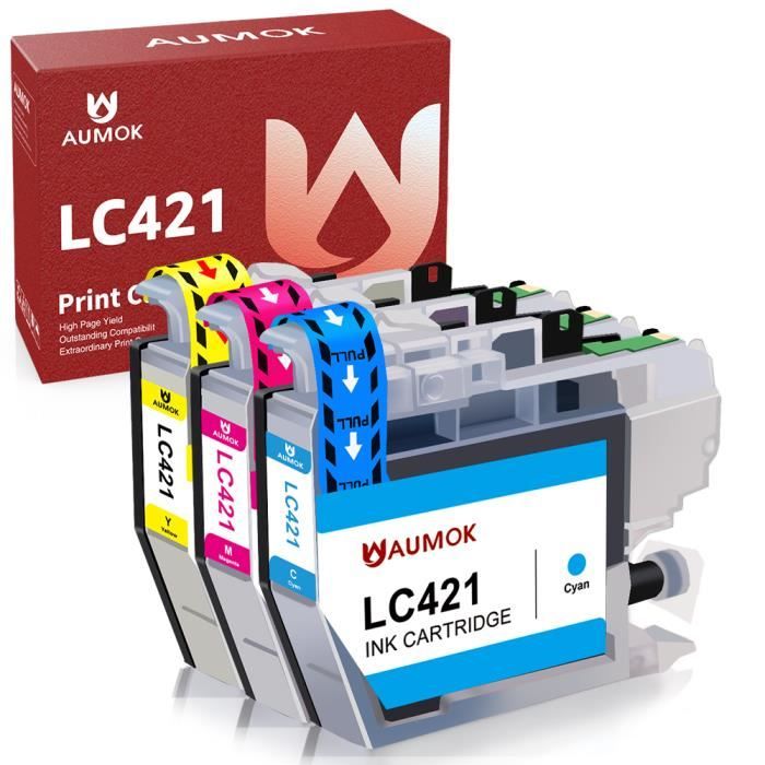 Cartouches D'Encre Compatibles Brother LC421 - Lot De 10 (4 Noir, 2 Cyan, 2 Magenta, 2 Jaune) - Pour DCP-J1050DW, DCP-J1140DW, MFC-J1010DW - 7