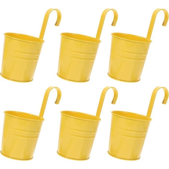 12 Pots De Fleurs Suspendus En Métal Galvanisé - 6 Cm, Poignée Amovible - Pour Balcon, Fenêtre, Jardin