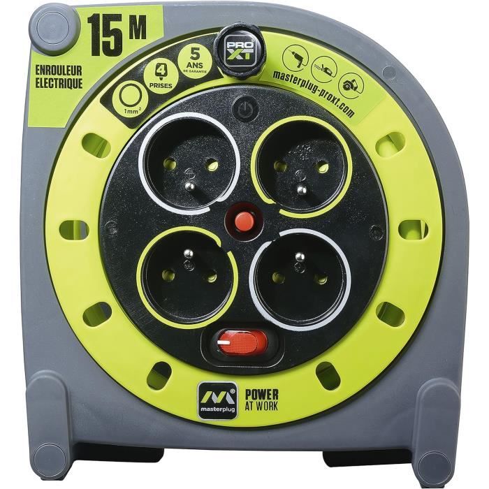 Rallonge Prolongateur Électrique 15M, Enrouleur Profesionnelle 4 Prises ...