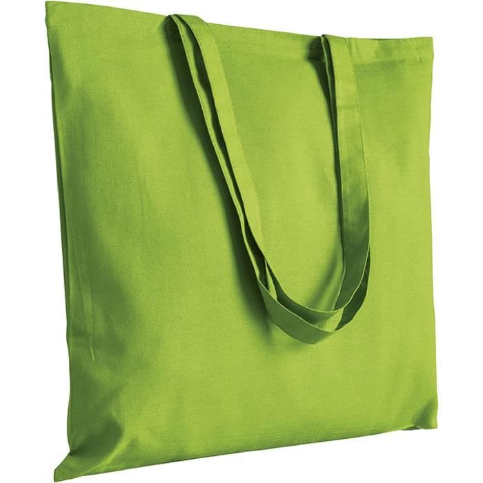 Sac en coton 38x42 cm 10 pièces non imprimés, anses longues, sac en tissu, sac de