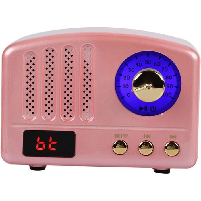 Enceinte Bluetooth Rétro Audizio Tune60 30W - Radio FM/DAB+, USB, AUX, Batterie - Design Vintage Marron