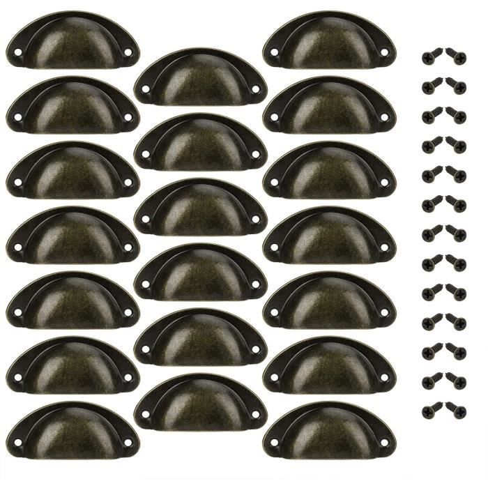 Bouton De Tiroir 10pcs Poignée De Coquille Vintage Pour Tiroir Armoire Meuble Cuisine Fer Incurv Bouton De Porte De Placard Retro 82 Cm X 35 Cm Laiton Antique 59842850 Poignee Porte Cuisine