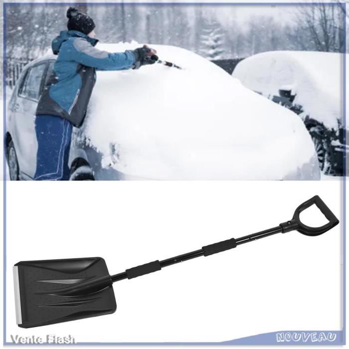 Kit Pelle à Neige Rétractable 3 En 1 - Déneigeur Voiture, Jardin & Camping Avec Brosse Et Grattoir 112cm