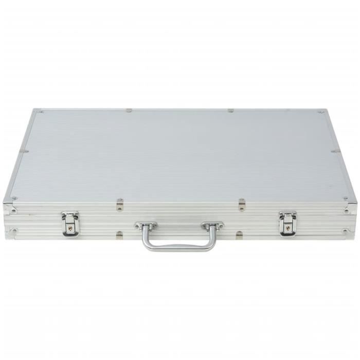 Jeu de poker - VINGVO - 1000 jetons laser - Coffret en aluminium