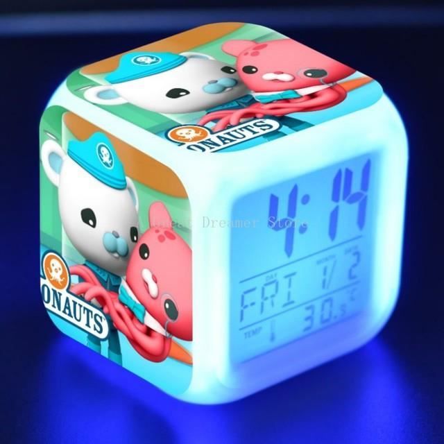 Réveil Enfant Jisile LED 7 Couleurs - Horloge Numérique Avec Veilleuse Et Alarme Musicale