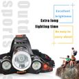 AFAITH 5000LM T06 LED Lampe Frontale Puissant Headlight Zoom Head Torch Light + 2 Batteries + Chargeur pour Randonnée, Vélo, Camping-1