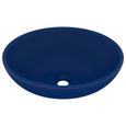 #TOP#7162 Lavabo ovale de luxe Pour salle de bain Vasque à poser Haut de gamme - Lavabo à poser Lave-Mains Bleu foncé mat 40x33 cm C-1