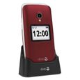 Téléphone portable Doro 2424 Rouge - GSM - Clapet - Appareil photo - Bluetooth - Autonomie 8h - 285h en veille-1