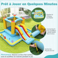 GOPLUS Aire de Jeu Château Gonflable pour Enfant 3-10 Ans avec Souffle... pas cher GOPLUS Aire de Jeu Château Gonflable pour Enfant 3-10 Ans avec Souffle... pas cher