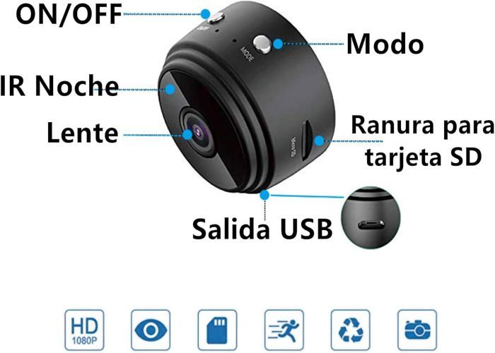 Mini Caméra Espion WiFi – Full HD 1080p – Vision Nocturne – Ultra Compacte 25g