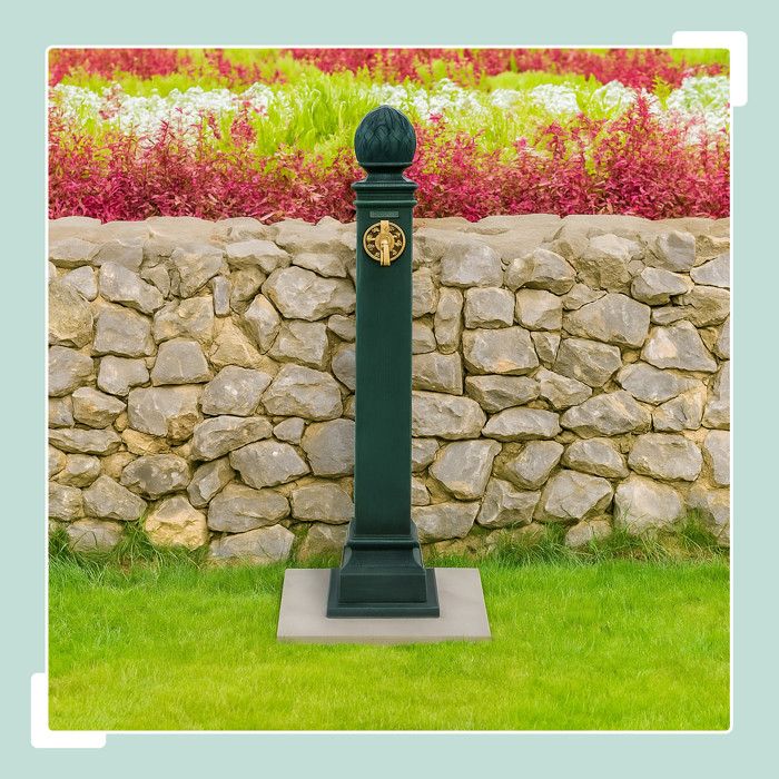 Fontaine Extérieure De Jardin, Avec Robinet Et Bac, HxLxP : 82 X 29 X 33 Cm Aussi Pour Terrasse Marron Relaxdays 92343914