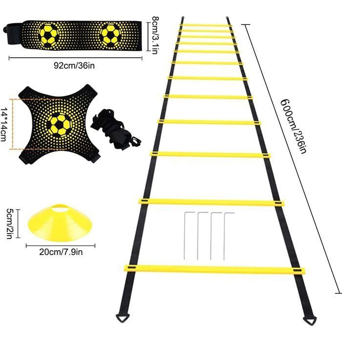 Kit Entrainement Foot Parcours Motricité Enfant BRABLE - U00c9chelle De Rythe Entraineent De Football 6 It 12 Feuilles Bramble échelle De Rythme Kit Agility Foot Fitness Kit Entrainement Foot Parcours Motricité Enfant BRABLE - U00c9chelle De Rythe Entraineent De Football 6 It 12 Feuilles Bramble échelle De Rythme Kit Agility Foot Fitness