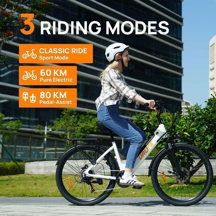 URLIFE E26 Vélo électrique 26“ Moteur 350W Batterie 36V 13Ah