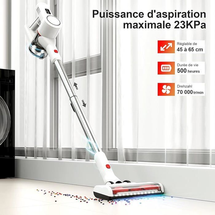 Aspirateur balai sans fil puissant pour poils d'animaux, rechargeable — free download