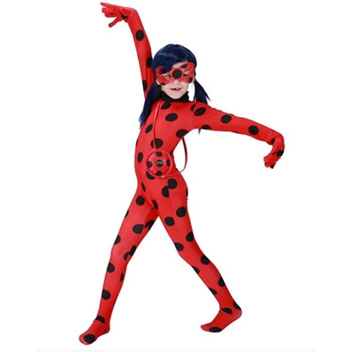 Deguisement Ladybug fille fantaisie Halloween noel Cosplay costume avec  Masque et Sac-Rose - Cdiscount Jeux - Jouets