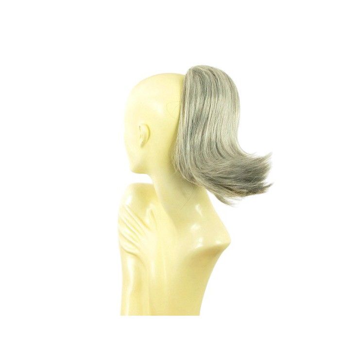 Postiche Queue De Cheval Gris - 28cm - Synthétique - Bonnet Moyen - Neuf Avec étiquettes