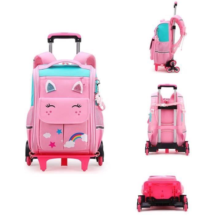 Sac à Dos pour Enfant Cartable a roulettes, Fille Sac Primaire Scolaire Sac  à Dos Trolley à 6 Roues pour Quotidien et Voyage 3-8 Ans - Cdiscount  Bagagerie - Maroquinerie