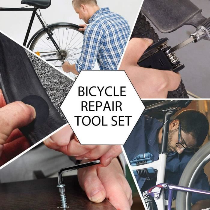 Trousse D'outils De Vélo, Outils Réparer Pour Velo 16 En 1 Ensemble Bicyclette  Réparation Kit Outil Multifonction Vélo Réparation - Cdiscount Sport