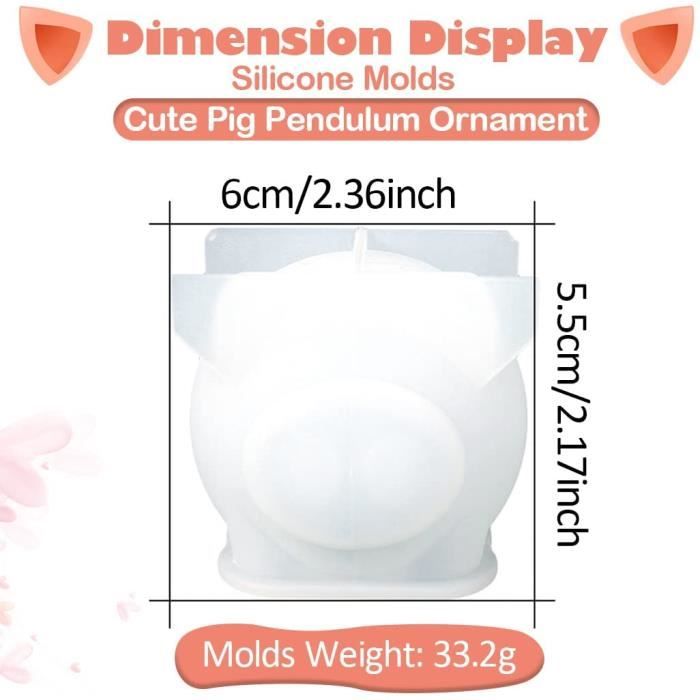 Yusheng Moule En Silicone De Cochon En Résine D'animaux 3D En Résine De Moulage Moule En Silicone Moule à Bougie En Résine Animale Moule à Faire Soi-même Bijoux Pendentif Artisanat Décoration
