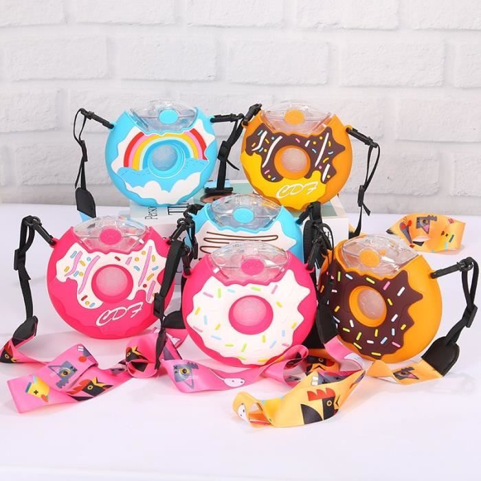 Eomsky Gourde Kawaii Ours Mignon – Design Cartoon Adorable, Sans BPA, 1000ml Ou 1400ml, Avec Paille, Bandoulière Réglable Et Boucle – Idéale Pour Enfants, École, Sport Et Voyages