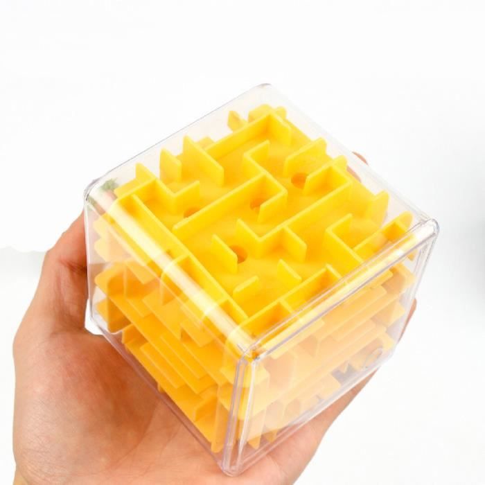 Grand Cube Labyrinthe 3D Orange-Green 2pcs - Jeu Réflexion Logique Et Perception Spatiale Enfants Adultes