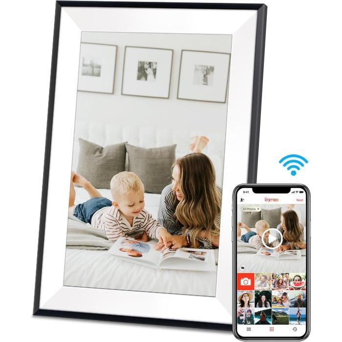 Cadre Photo Numérique WiFi 10.1" Tactile 4K - Partage Via App, Rotation Auto, 16 Go