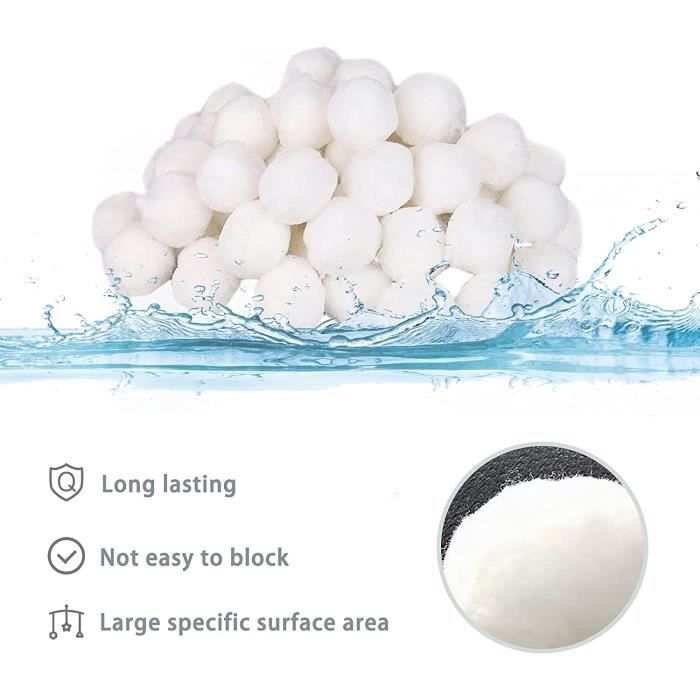 800g Boules Filtrantes Piscine - Remplacement Écologique Pour Filtres à Sable